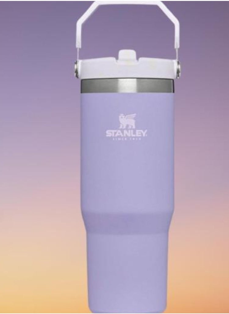 Stanley - IceFlow Stainless Steel Tumbler 30oz, Leak-Resistant, Vacuum Insulated Water Bottle with Straw, Keeps Drinks Cold for 12 Hours or Iced for 2 Days, Ideal for Home, Office, or Travel, Lavender – Stylish & Durable Hydration Solution - Image 1