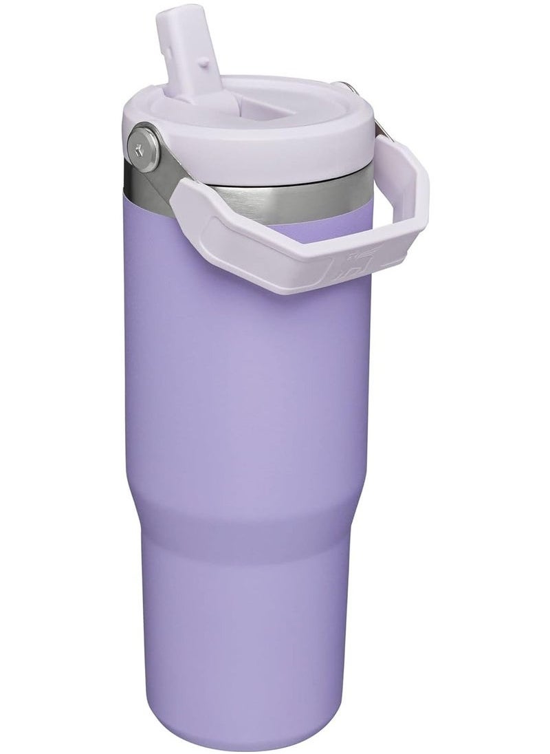 Stanley - IceFlow Stainless Steel Tumbler 30oz, Leak-Resistant, Vacuum Insulated Water Bottle with Straw, Keeps Drinks Cold for 12 Hours or Iced for 2 Days, Ideal for Home, Office, or Travel, Lavender – Stylish & Durable Hydration Solution - Image 1