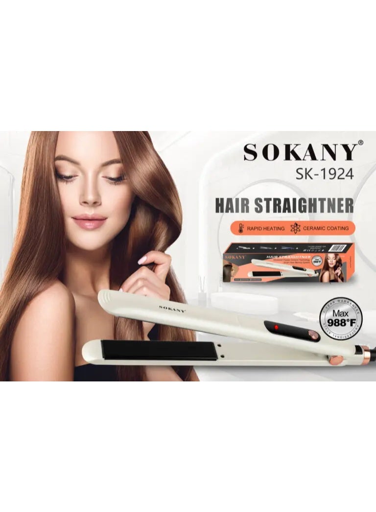 سوكاني مكواة شعر سوكاني SK-1924 احترافية – ألواح سيراميك عريضة، تسخين سريع وتحكم في الحرارة لتصفيف مثالي - Image 4