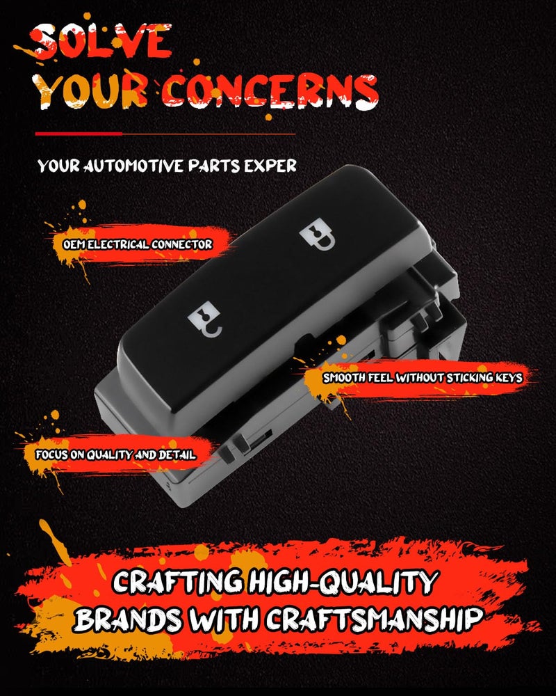 cciyu Power Door Lock Switch Front Passengers Side Replacement Fits for Chevy Silverado 1500 2500 HD 3500 HD 2007-13 2008-13 for GMC Sierra 1500 2500 HD 3500 HD 15804094 901-109 - Image 2