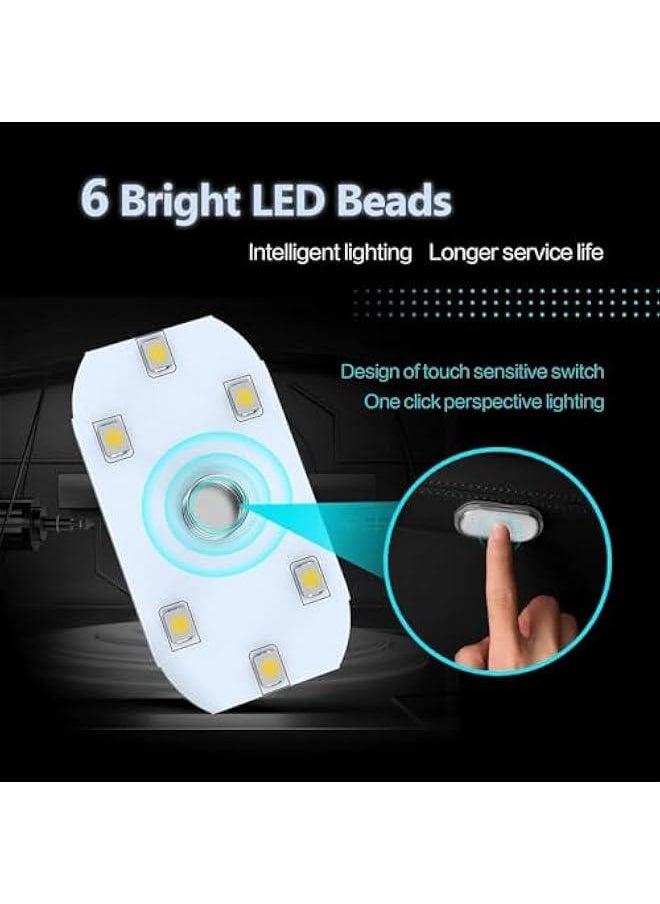 HOOKOR Car LED Lights, Interior Portable Small Incar LED Touch Lights with 6 Bright LED Lamp Beads, USB Rechargeable Lighting Light Car Emergency Light (Purple Light)  - Image 3