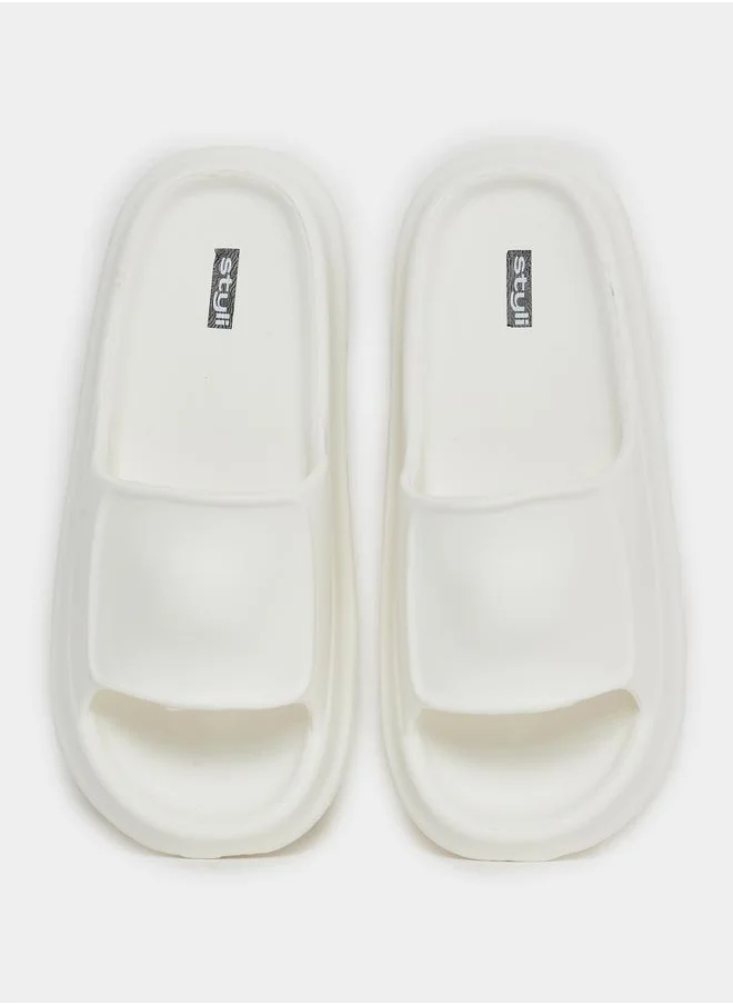 Styli Solid Thick Strap Accent Slides