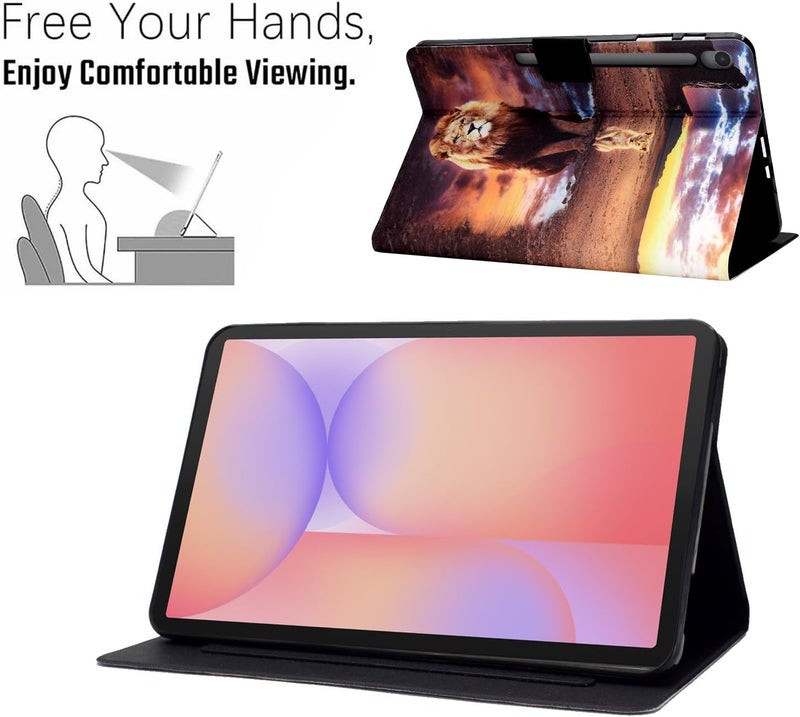 LSPCASA غلاف جهاز لوحي متوافق مع Samsung Galaxy Tab S2 مقاس 9.7 بوصة مع حامل وقشرة واقية - نمر ملون - Image 3