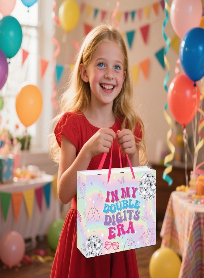 RTMISA 10th Birthday Gift Bag with Tissue Paper and Greeting Card 10 Year Old Birthday Gifts Wrapping Bag for Teen Girls Iridescent Happy Birth Day Party Decorations Supplies for Music Singer Merch - Image 5