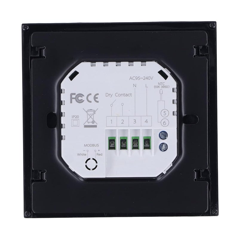Weekly Programmable LCD Thermostat For Hot Water System With Data Storage Acrylic Panel Black - Image 5