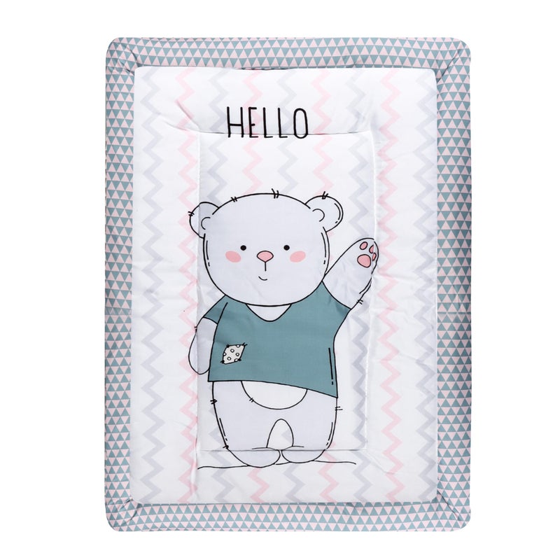 Remixon REMIXON Grey 3 Pillows & Rectangle Shape Teddy Bear Character Cotton Baby Bed for 0-1 Year BB106  - Image 5