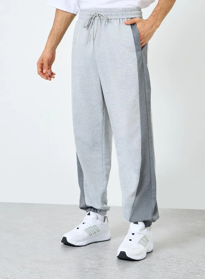 Styli Styli Relaxed Fit Dual Tone Joggers with Drawcord