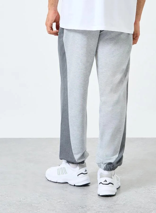 Styli Styli Relaxed Fit Dual Tone Joggers with Drawcord