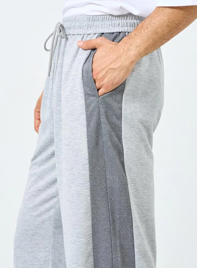 Styli Styli Relaxed Fit Dual Tone Joggers with Drawcord