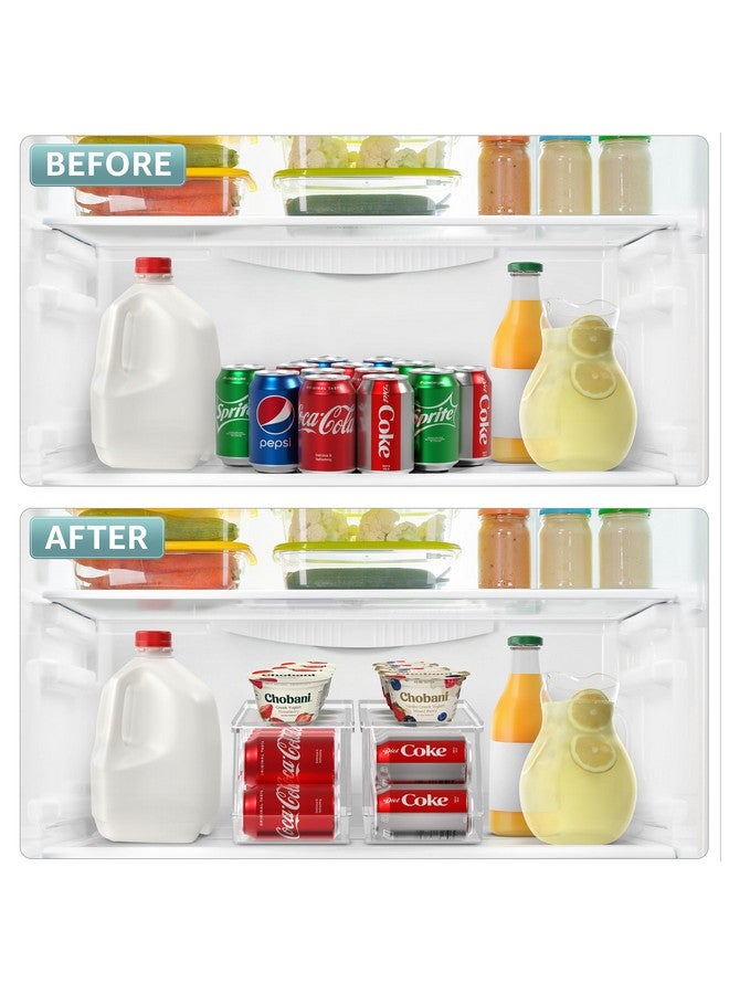 Sorbus Sorbus Soda Can Organizer for Refrigerator Stackable Can Holder Dispenser with Lid for Fridge, Pantry, Freezer - Holds 12 Cans Each, BPA-Free, Clear Design, (2-Pack)  - Image 5