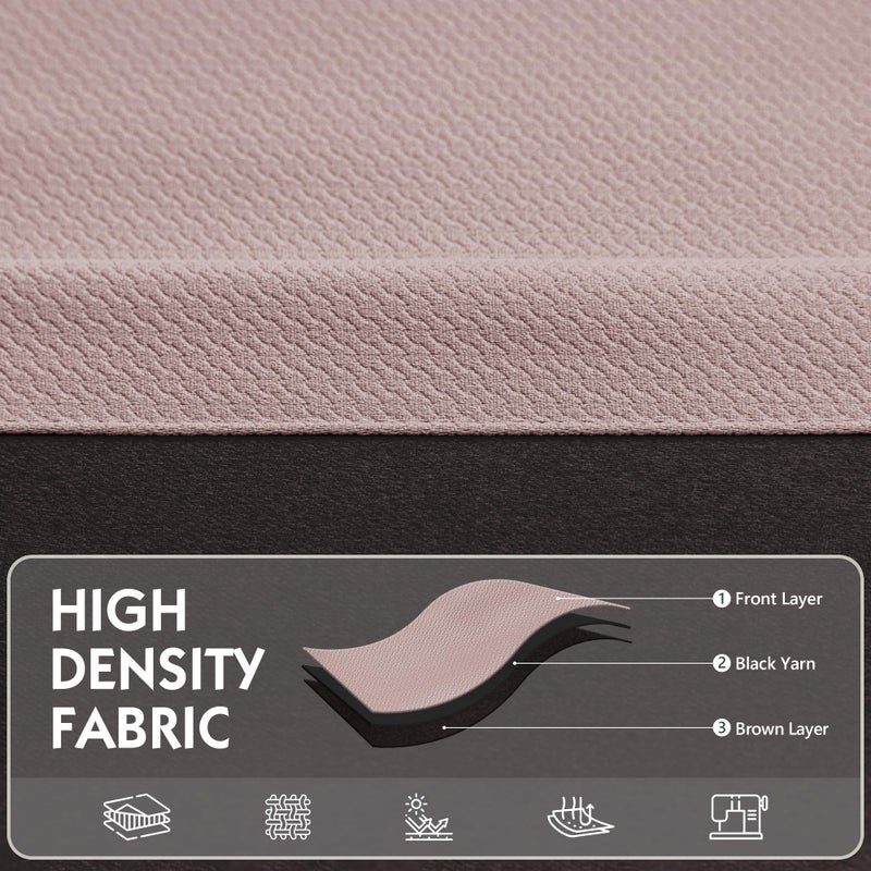 FMFUNCTEX 100% Blackout Curtains for Bedroom, Blush Pink Curtains 84 Inches Long Textured Thermal Insulated Curtains for Living Room Drapes, Black Out Drapery Grommet Room Darkening 2 Panels - Image 5