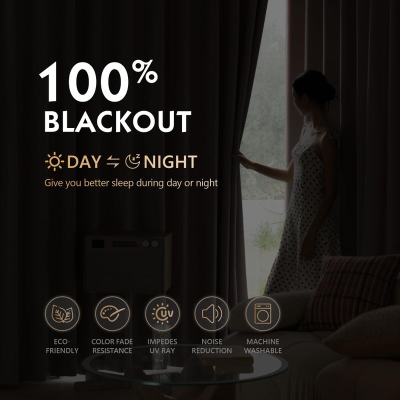 FMFUNCTEX 100% Blackout Curtains for Bedroom, Blush Pink Curtains 84 Inches Long Textured Thermal Insulated Curtains for Living Room Drapes, Black Out Drapery Grommet Room Darkening 2 Panels - Image 2