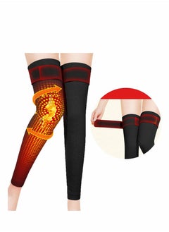 Gonice 1 Pcs Self Heating Wormwood Knee Brace Long Compression Sleeve for Women Men Thermal Cotton Leg Warmer Pads Cold Protector, Heated Massager Wrap Arthritis Joint Pain Relief, L  - Image 1