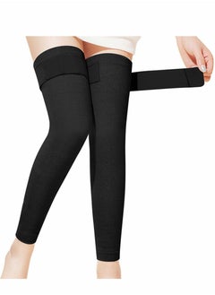 Gonice 1 Pcs Self Heating Wormwood Knee Brace Long Compression Sleeve for Women Men Thermal Cotton Leg Warmer Pads Cold Protector, Heated Massager Wrap Arthritis Joint Pain Relief, L  - Image 2