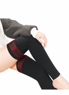 Gonice 1 Pcs Self Heating Wormwood Knee Brace Long Compression Sleeve for Women Men Thermal Cotton Leg Warmer Pads Cold Protector, Heated Massager Wrap Arthritis Joint Pain Relief, L  - Image 3