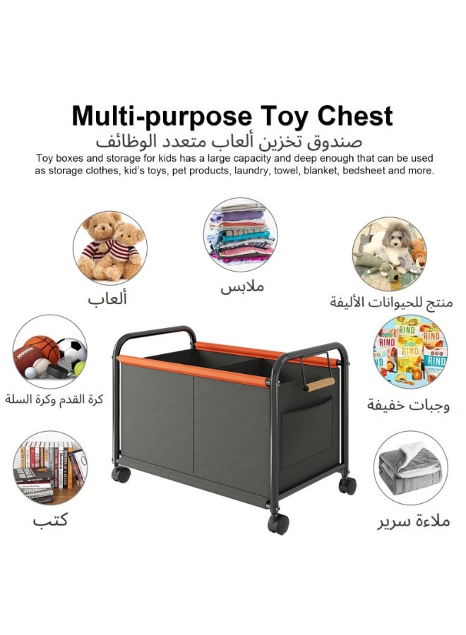 XICEN Kids Toy Storage Organizer with Wheels, Large Capacity Oxford Cloth Toy Box, Mobile Storage Bins can hold Toys, Clothes, Books, Snacks for Nursery, Bedrooms, Toy Rooms, Playrooms - Image 2