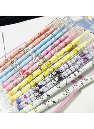12 PCS Cartoon Sanrio Ballpoint Pens, Anime Gel Ink Pen Black 0.5mm Melody Gifts -  Kawaii Office School Supplies Set for Kid Teen Girls Students - view 5