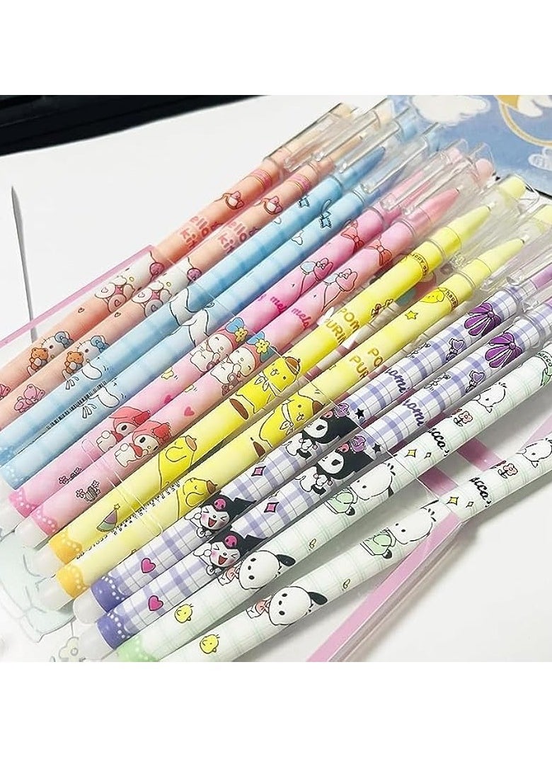 Sanrio 12 PCS Cartoon Sanrio Ballpoint Pens, Anime Gel Ink Pen Black 0.5mm Melody Gifts -  Kawaii Office School Supplies Set for Kid Teen Girls Students  - Image 5