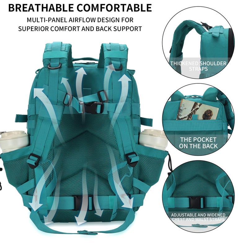 W WINTMING Military Tactical Backpack 45L/25L 3 Day Assault Pack Molle Daypack Hiking Backpack for Men and Women - Image 3