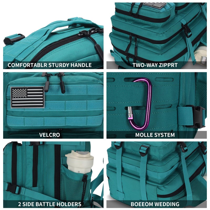 W WINTMING Military Tactical Backpack 45L/25L 3 Day Assault Pack Molle Daypack Hiking Backpack for Men and Women - Image 4
