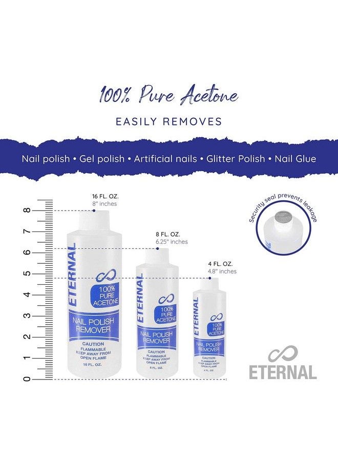 ETERNAL - Acetone Nail Polish Remover 100 Percent Pure Acetone With Quick Effect And Ultrapowerful Formula For Removal Of Natural Glue Gel Acrylic Shellac & Artificial Fingernail 16 Fl Oz - Image 1