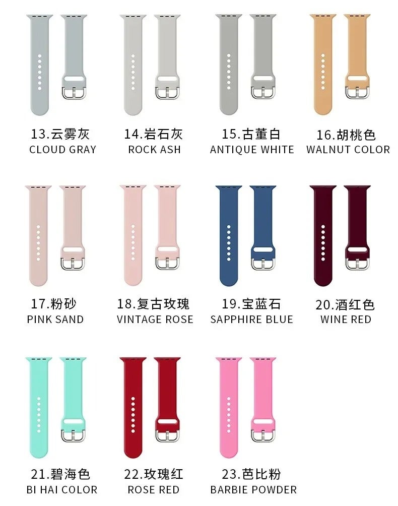 Soft Silicone Sport Strap for Apple Watch 49mm 45mm 44mm 40mm, Breathable Replacement Band for iWatch Series 8 7 6 SE 5 4 3 2 1, Women Men Multi-Colored - Image 3