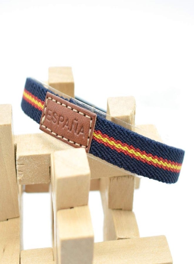 BDM Men's and women's blue fabric bracelet with Spanish flag. Narrow bracelet. Select size, 15 centímetros, Polyester - Image 2