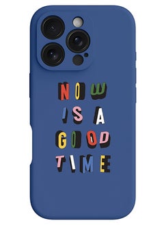 Protective Slim Fit Case Liquid Silicone Cover with Full Body Protection Anti-Scratch Shockproof Case For iPhone 16 Pro Blue - Good time