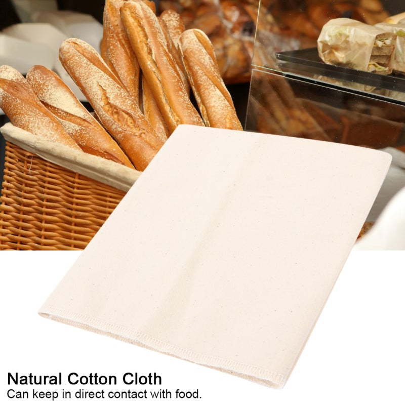 Baking Cloth Mat 47*75cm Natural Cotton - Non-sticky Moisture Prevention Proofing Mat for Bread Baguette Baking - Image 4