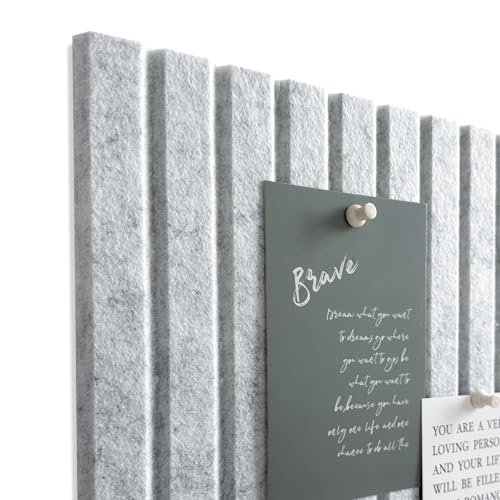 AkuDecor Large Cork Board for Office, 8 Pack Felt Wall Tiles with Slat Wall Paneling and Safe Removable Adhesive Tabs, Felt Bulletin Board Pin Board Cork Boards for Walls - Gray Marble - Image 4
