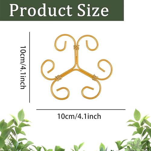 YAPROMO 4PCS Iron Monstera Plant Support - 4.1IN Plant Support Stakes for Indoor Plants, Plant Stakes and Supports, Ideal Plant stem Support for Turtle Shell Bamboo & Houseplants (A+B) - Image 5