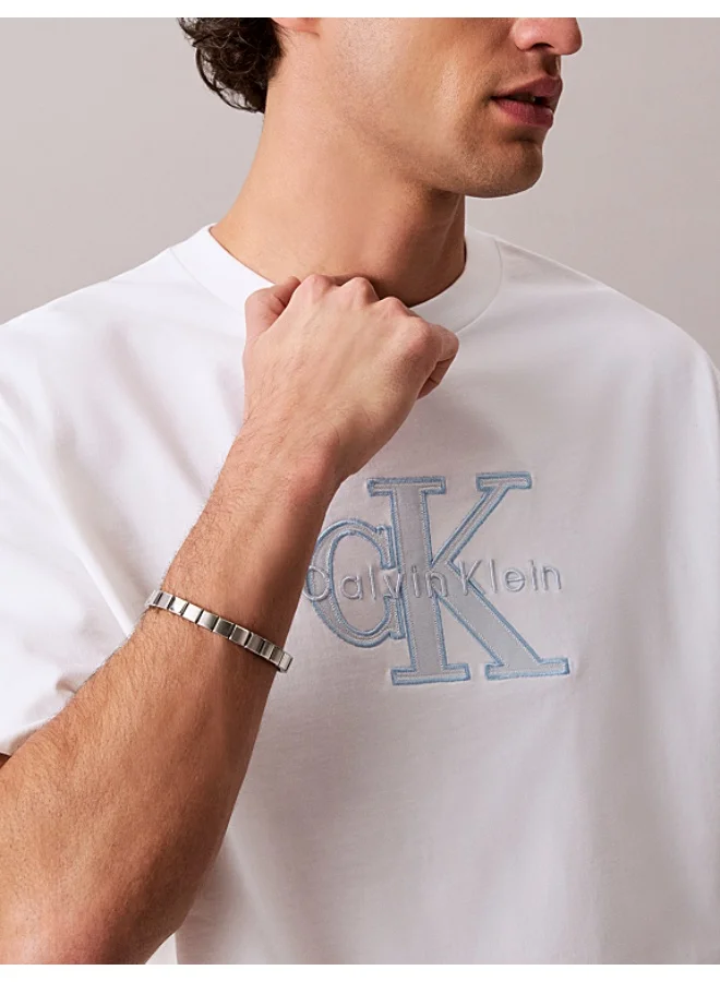 Calvin Klein Jeans Bright White Relaxed Logo Appliqué T-Shirt for Men | Best Price UAE