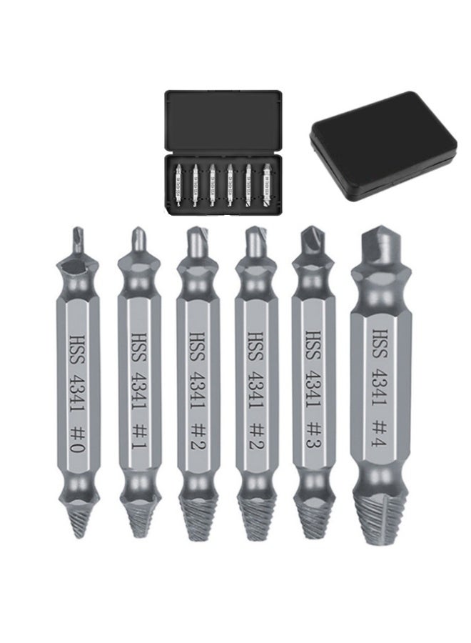 6pcs [With Storage Box] Damaged Screw Extractor Set - Men'S Gift For Dad, Husband, Stripping Screw Nuts And Bolt Drill Tools, Easy To Disassemble Rusty Broken Screws - Image 1