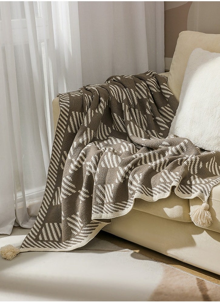 Loquat Bohemian Style Knitted Soft Throw Blanket Keep Warm  - Image 1