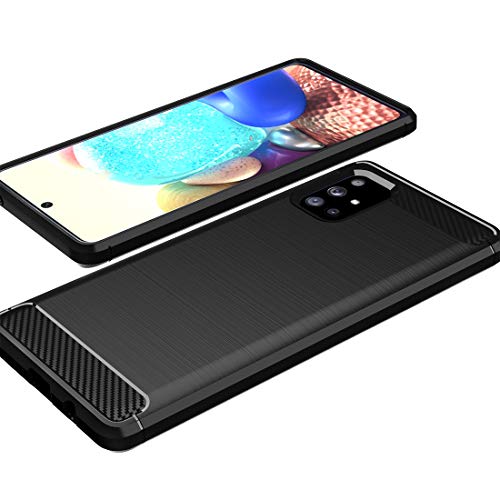 Osophter for Galaxy A71 5G Case[NOT for Verizon A71 5G UW] Shock-Absorption Flexible TPU Rubber Protective Phone Cover for Samsung Galaxy A71 5G(Black) - Image 4