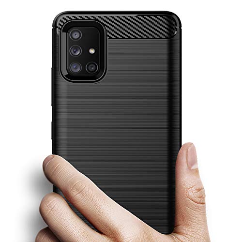Osophter for Galaxy A71 5G Case[NOT for Verizon A71 5G UW] Shock-Absorption Flexible TPU Rubber Protective Phone Cover for Samsung Galaxy A71 5G(Black) - Image 3