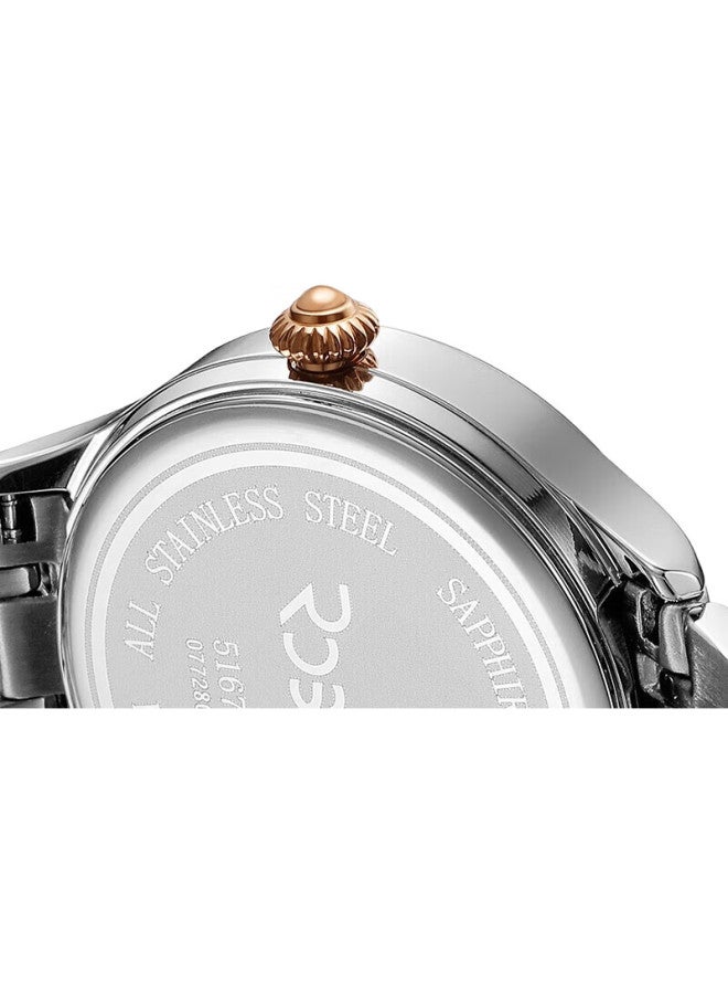 ROSSINI Women'S Watch, Ladies' Watch Birthday Gift, Waterproof Calendar Quartz Watch, White Dial Steel Strap 516734 - Image 2