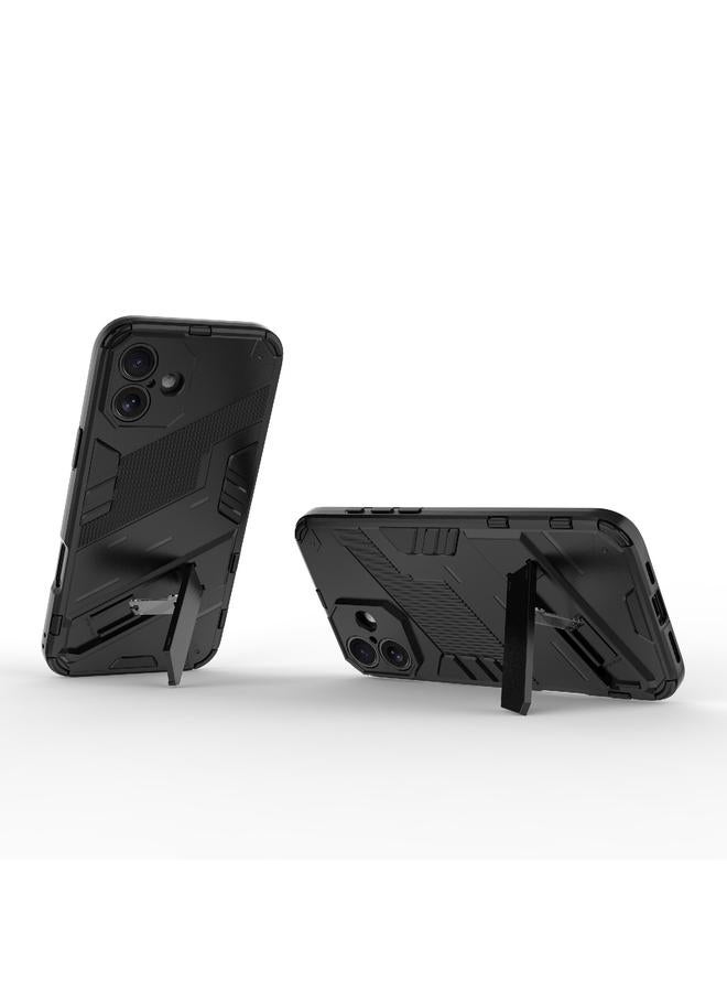 S-TOP Case For iPhone 16 Plus Punk Armor 2 in 1 PC + TPU Phone Case with Holder - Image 4