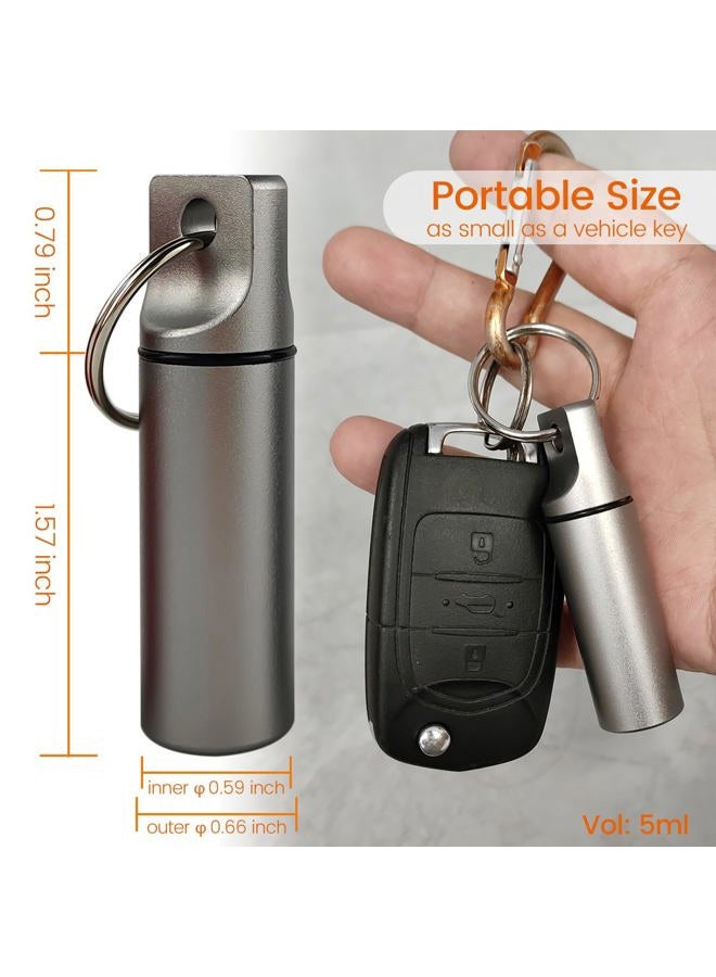 LETAOWJ Small Pill Organizer Box Waterproof Keychain Pill Holder Portable Travel Pill Container Metal Case with Keyring for Outdoor Camping Travel - Image 2