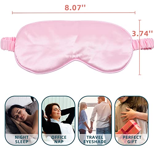 LERSVICVIL Sleep Mask 4 Pack Silk Eye Cover Soft Satin Blindfold Elastic Strap Night Eyeshade Travel Nap for Women Men - Image 5