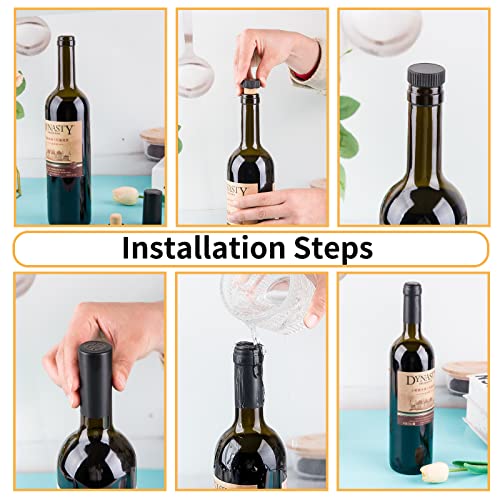 BGMAXimum PVC heat shrink capsules 40 count matte black and 40 Pcs bottle seal cork, wine shrink wrap sleeves caps tops wine bottle corks capsules for making cellars and home use - Image 3