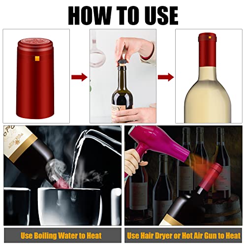 BGMAXimum PVC heat shrink capsules 40 count matte black and 40 Pcs bottle seal cork, wine shrink wrap sleeves caps tops wine bottle corks capsules for making cellars and home use - Image 5