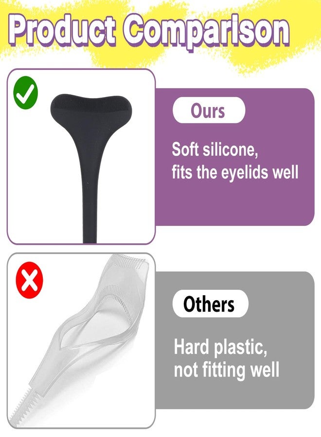 Zyghjort Black Mascara Shield, Mascara Guard for Eyelashes Silicone Mascaras Applicator Guards Reusable Eyelash Applicator Tool Eyelash Silicone Shield Guards Eyeliner Mascaras Protector Tool for Women - Image 3