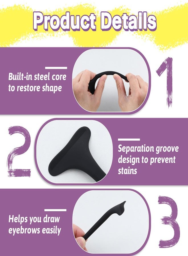 Zyghjort Black Mascara Shield, Mascara Guard for Eyelashes Silicone Mascaras Applicator Guards Reusable Eyelash Applicator Tool Eyelash Silicone Shield Guards Eyeliner Mascaras Protector Tool for Women - Image 2