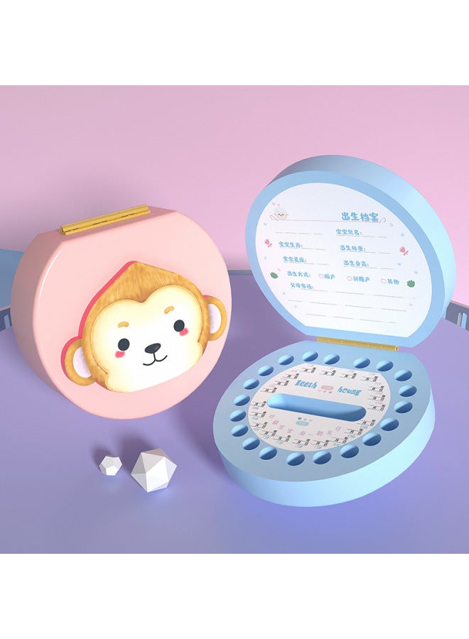 Milk Tooth Box Baby Fetal Hair Collection Box Gift Children Souvenir Wooden Internet Celebrity Tooth Storage Box Boys And Girls-Color:Pink-Mouse  - Image 2