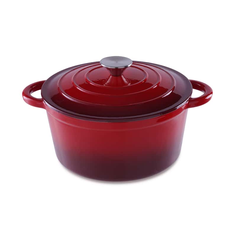 Pan Home Glazura Enameled Cast Iron Cooking Pot 2l - Ombre Red - Image 2