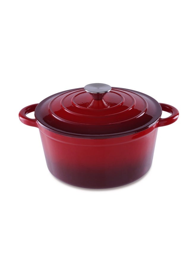 Pan Home Glazura Enameled Cast Iron Cooking Pot 2L - Ombre Red - Image 2