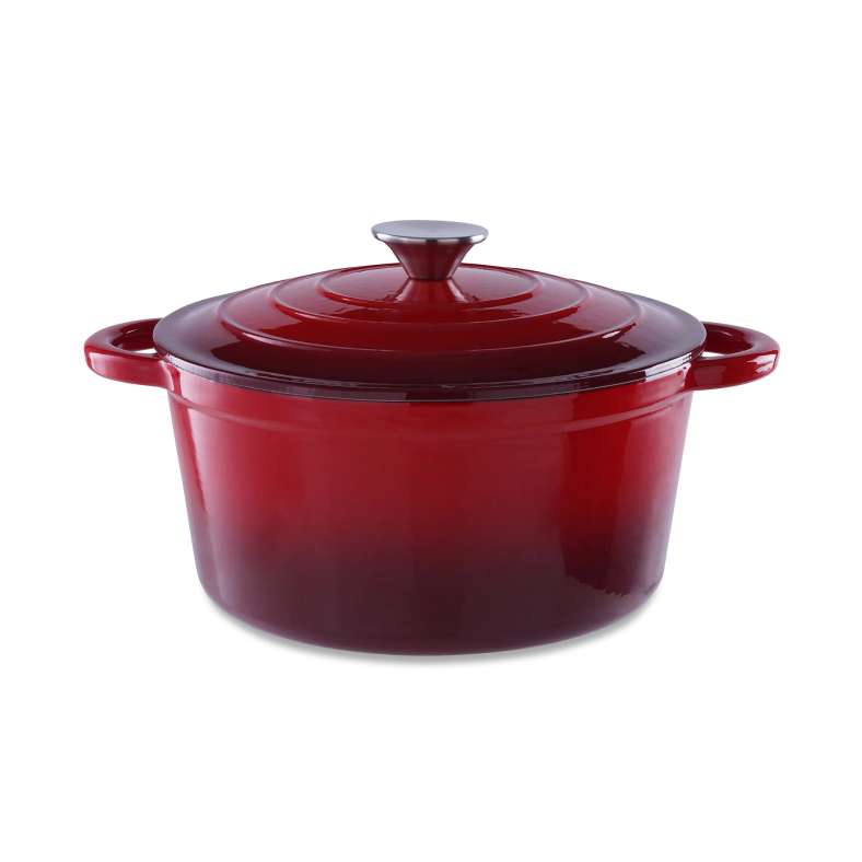 Pan Home Glazura Enameled Cast Iron Cooking Pot 2l - Ombre Red - 201AIC9901495 - Image 5
