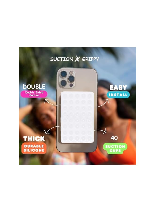 Green Tiger 2Pcs Silicone Suction Phone Case Double Sided Suction Cup Sticky Mount Holder Detachable Mount Suction Phone Grippy Holder Hands-Free For Selfies & Videos - Image 4