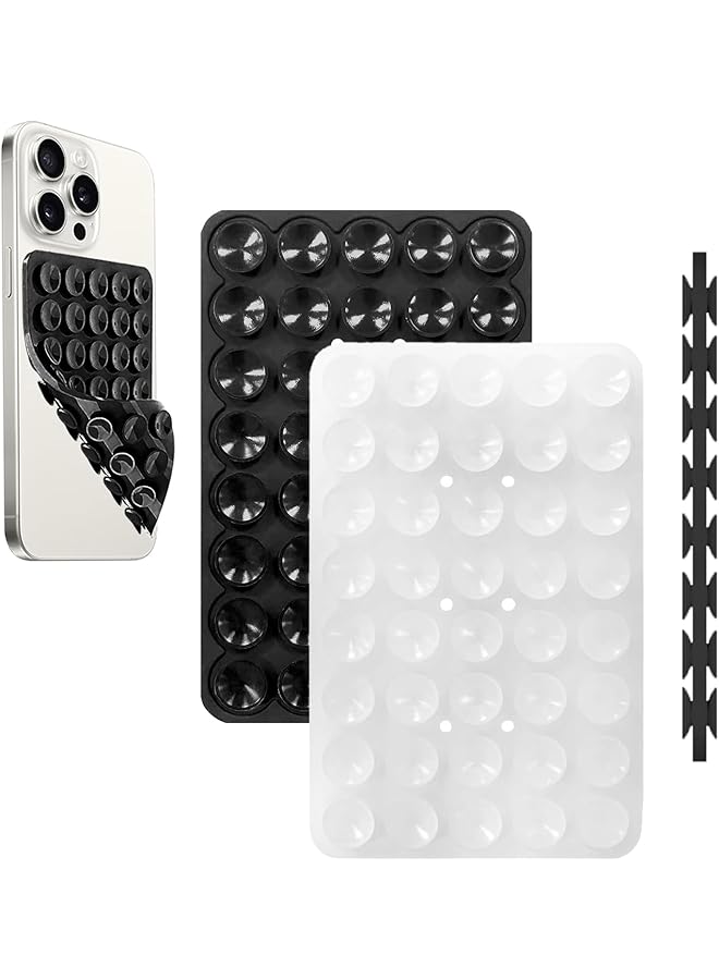 Green Tiger 2Pcs Silicone Suction Phone Case Double Sided Suction Cup Sticky Mount Holder Detachable Mount Suction Phone Grippy Holder Hands-Free For Selfies & Videos - Image 1